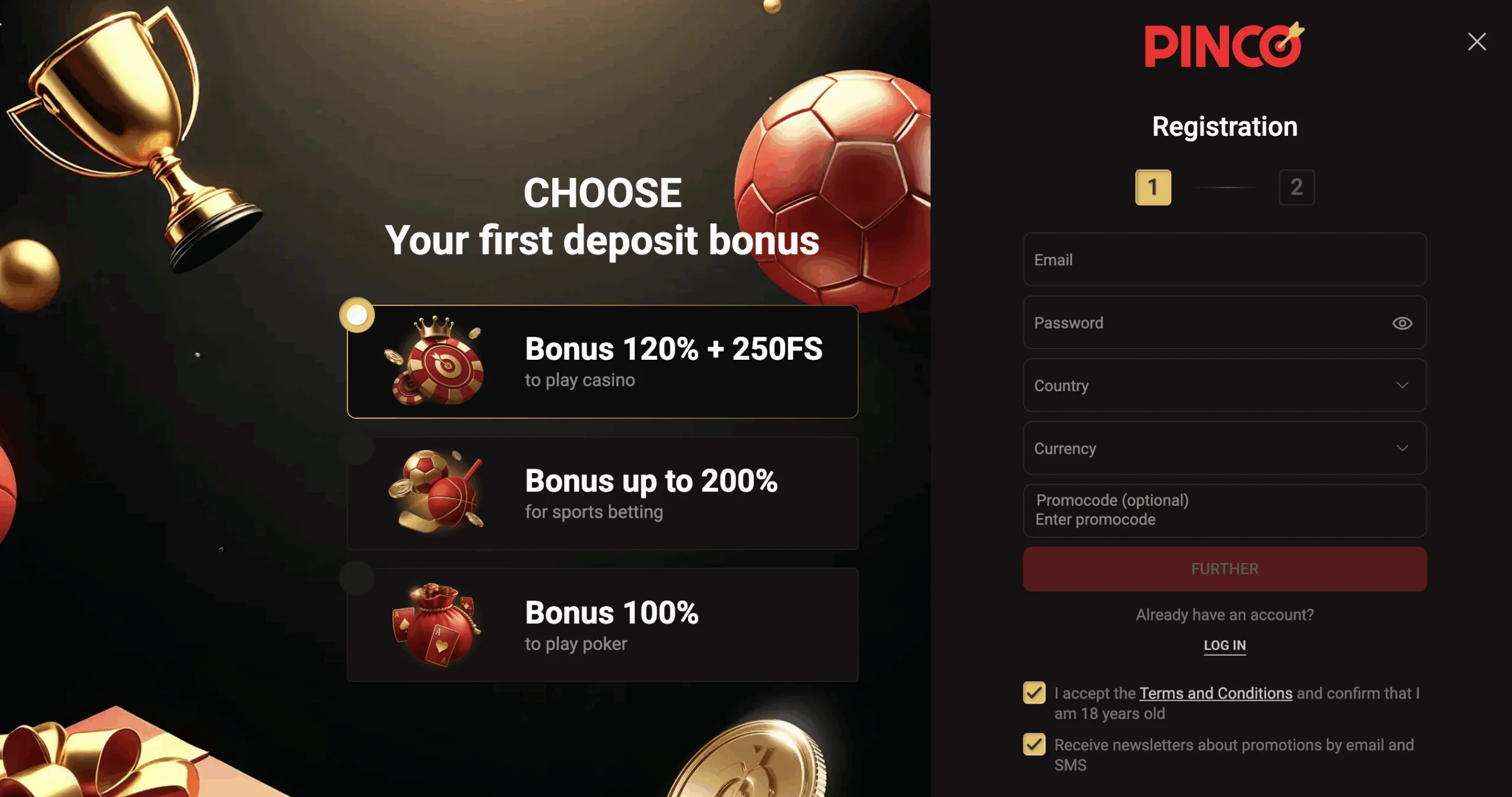 pinco bet registration